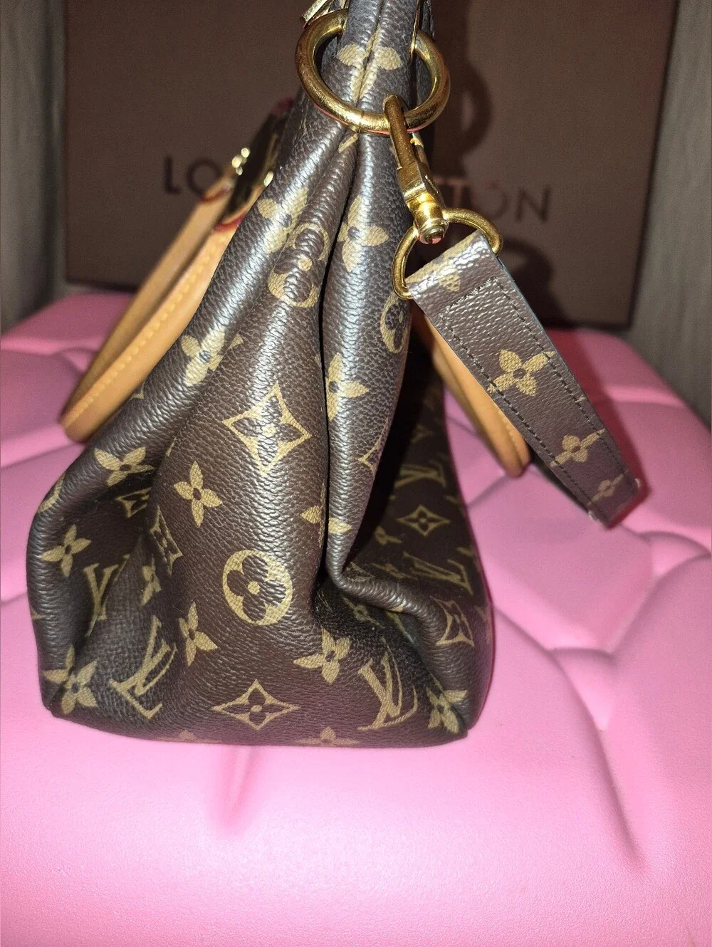 Louis Vuitton Pallas Monogram Shoulder Bag with Cerise Interior